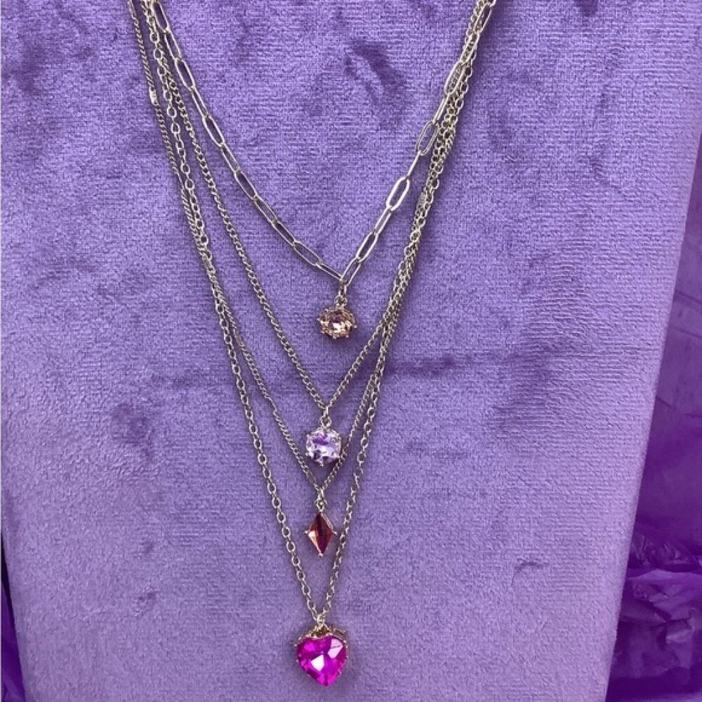 Jessica Simpson Rose Gold and a pinks Convertible Necklace